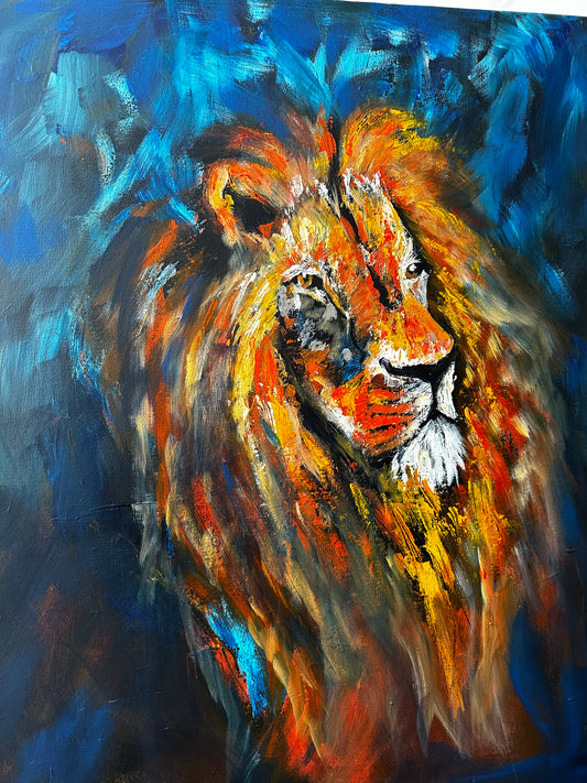 “All consuming fire” Lion of Judah Painting